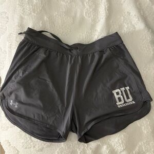 Gray BU lacrosse Under Armour shorts